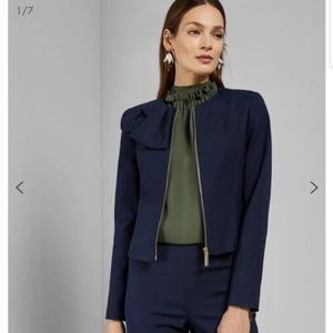 Ted Baker Zamelii Jacket w Bow detail in Navy